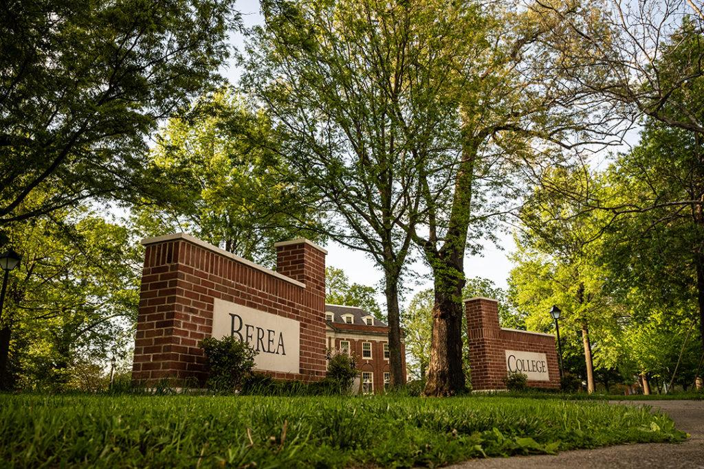 Photo of Berea College sign on campus
